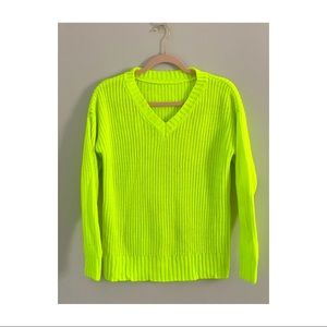 Beautiful Bright SHEIN - Neon Green - V-Neck Sweater